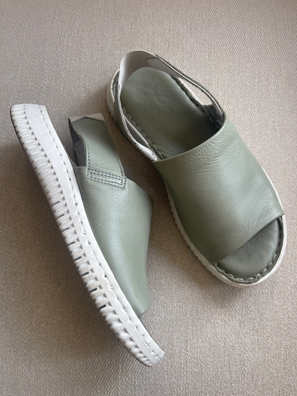 ARCHE | France Leather Slingback Sandals | Size 36 | Sage Green | Euro Comfort